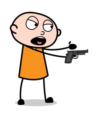Çekim sırasında Screaming - Karikatür hırsız suç Guy Vector Ill