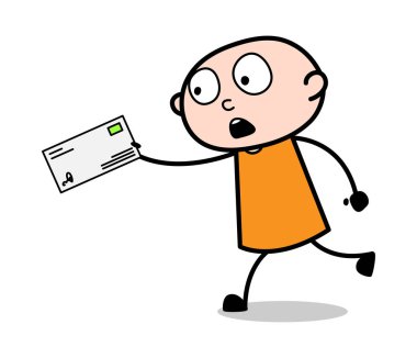 Zarf ile Acele Koşu - Karikatür hırsız suç Guy Vect