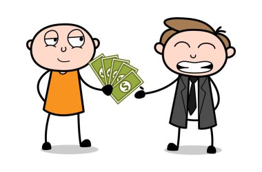 Avukata Para Teklif - Karikatür hırsız suç Guy Vector