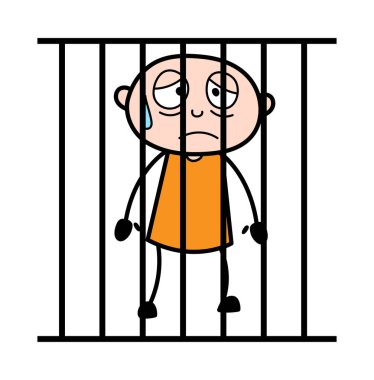 Sad Thief - Karikatür hırsız suç Guy Vektör İllüstrasyon