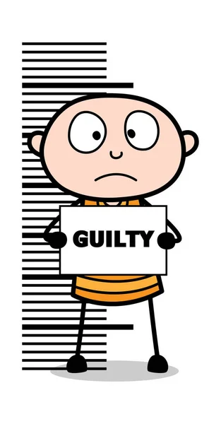 Sentindo-se culpado - Criminoso ladrão de desenhos animados Guy Vector Ilustração — Vetor de Stock