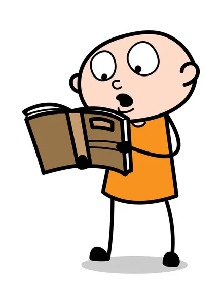 Livro de leitura - Criminoso ladrão de desenhos animados Guy Vector Ilustração —  Vetores de Stock
