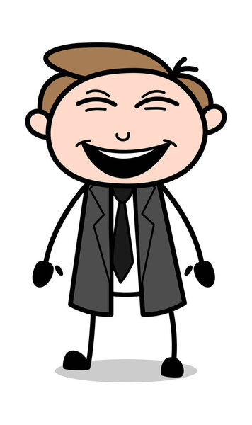 Laughing Cartoon Lawyer Vector Illustration