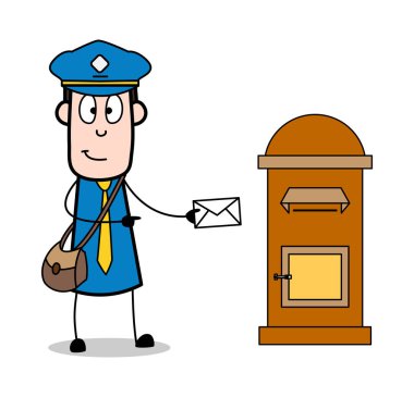 Mesajları gösteren - Retro Postacı Karikatür Kurye Guy Vector Illu