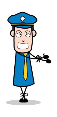 Tutsak - Retro Postacı Karikatür Kurye Guy Vektör İllüstrasyon