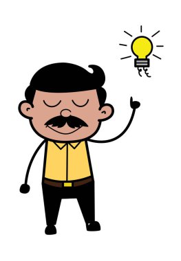 Got an Idea - Hint Karikatür Adam Baba Vektör İllüstrasyon