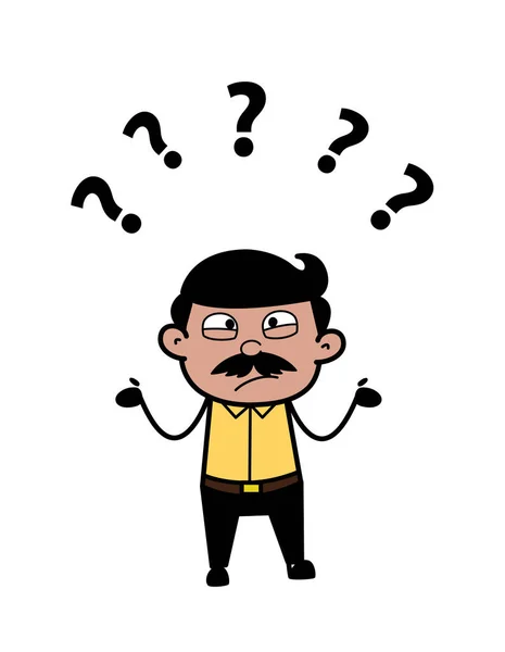 Confused - Indian Cartoon Man Father Vector Illustration — Stock Vector
