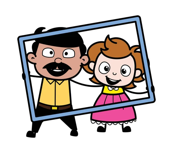 有一个框架的图片 - 印度卡通人父亲矢量 — 图库矢量图片