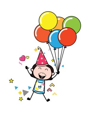 Balon tutan Karikatür Sanatçısı