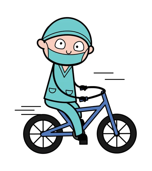 Rower Jeździecki Cartoon Surgeon — Wektor stockowy