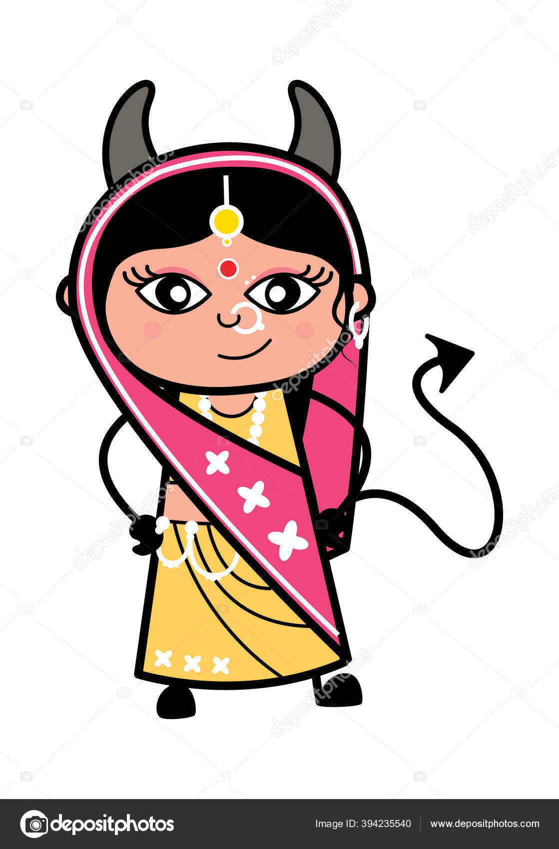 Evil Cartoon Indian Woman Devil Stock Vector Image by ©lineartist #394235540