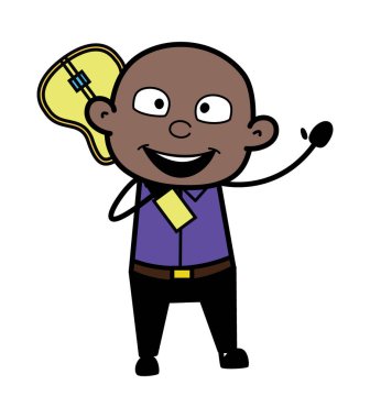 Çizgi film Kel Siyah Adam Gitar Tutuyor