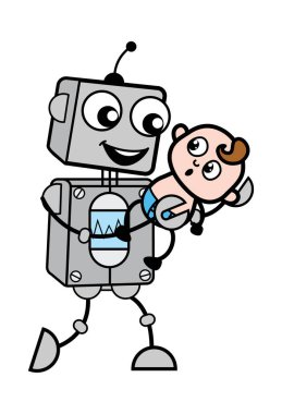 Bebek Tutan Çizgi Robot