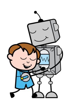 Çizgi Robot Sarılırken