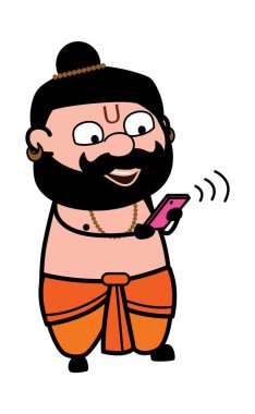 Çizgi film Pandit Akıllı Telefon İzliyor
