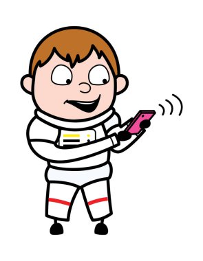 Çizgi film Astronotu Akıllı Telefon İzliyor