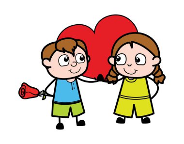 Karikatür Genç Aşık Çocuk