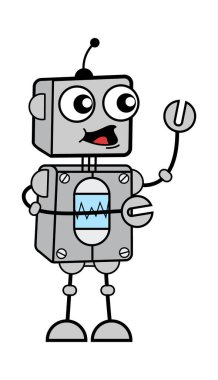 Çizgi Robot İletişim Çizimi