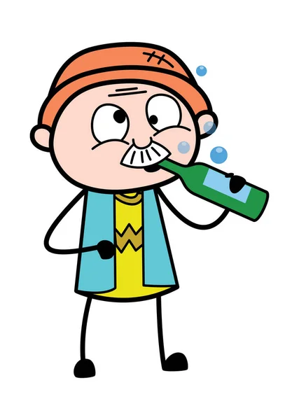 Drunk Cartoon Papy Illustration — Image vectorielle