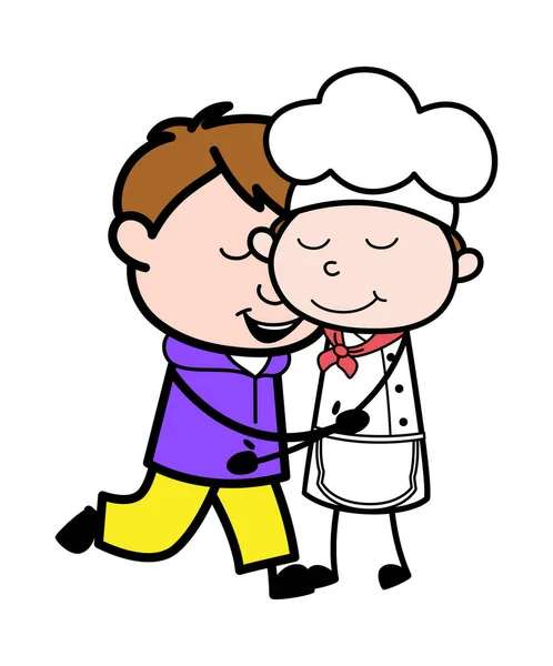 Cartoon Boy Giving Hug — Stock Vector