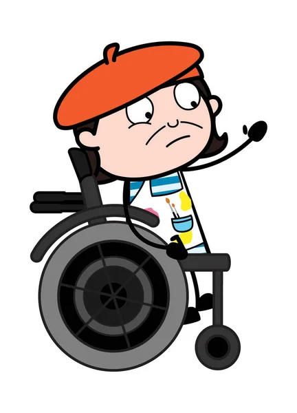 Cartoon Artist Wheel Chair — стоковый вектор