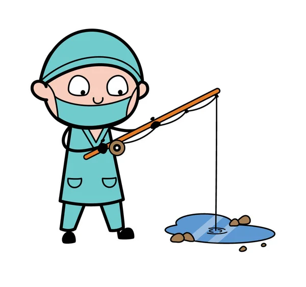 Dibujos Animados Cirujano Pesca Ilustración — Archivo Imágenes Vectoriales