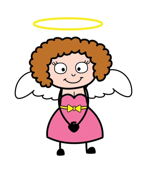 Dibujos Animados Joven Dama Traje Ángel — Vector de stock