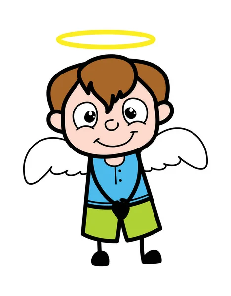 Cartoon Teen Boy Angel Costume — Stock Vector