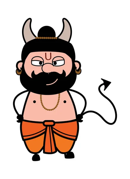 Evil Cartoon Pandit Devil — Stock Vector