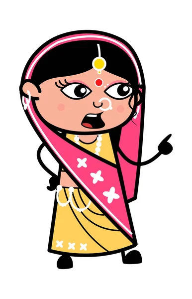 漫画インドの女性は何か言う — ストックベクタ