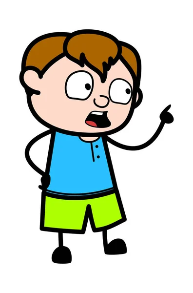 Cartoon Teen Boy Saying Something — Stock Vector