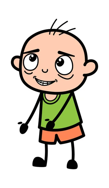 Dia Sonhando Bald Boy Desenhos Animados — Vetor de Stock