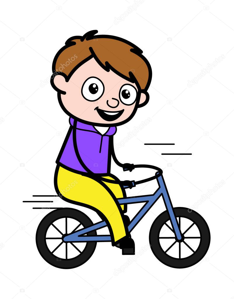 Cartoon Boy Riding bicycle