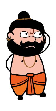 Karikatür Pandit Karmaşa içinde Düşünüyor