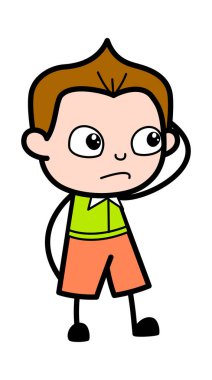 Karikatür Öğrencisi Karmaşa içinde Düşünüyor