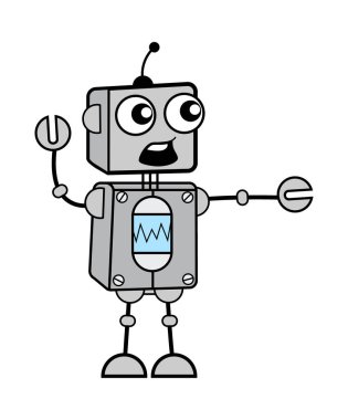 Robot Çizgi Film İllüstrasyonunu Suçlamak