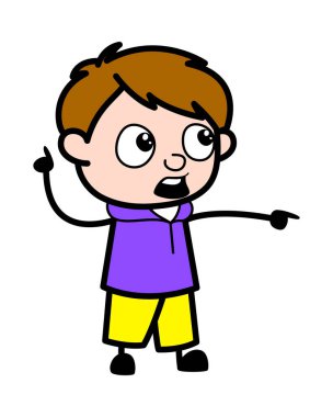 Suçlayan Çocuk Çizgi Film İllüstrasyonu