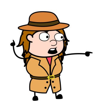 Araştırmacı Çizgi Film İllüstrasyonunu Suçla