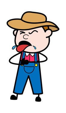 Çizgi film Çiftçisi Boğulma Çizimi