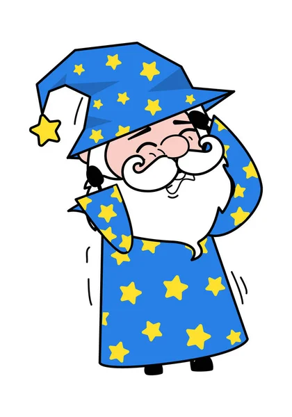 Annoyed Wizard Cartoon Illustration — Stock Vector