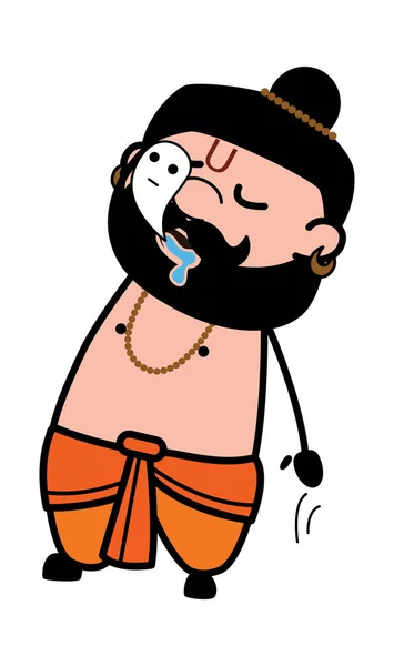 Dusza Opuszcza Pandit Body Cartoon — Wektor stockowy