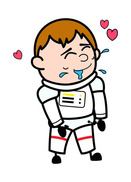 Astronauten Cartoon Sabbert Der Liebe — Stockvektor