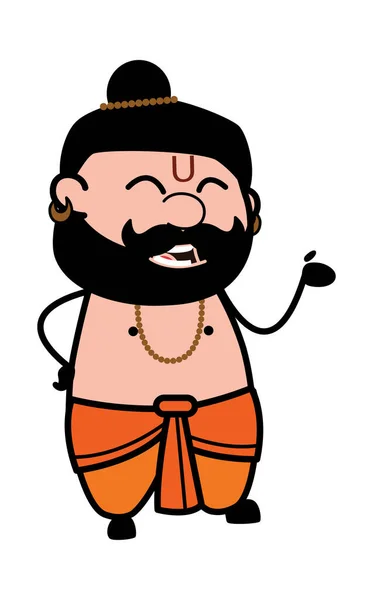 Pandit Cartoon Arguing Ilustración — Vector de stock