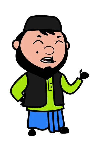 Moslim Man Cartoon Ruziën — Stockvector