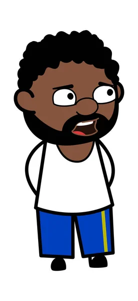 Khawatir Cartoon African American Man Talking - Stok Vektor