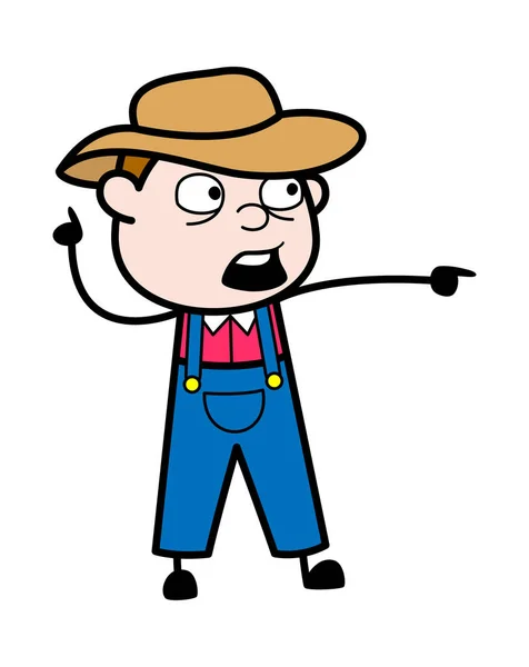 Schuld Geven Aan Farmer Cartoon Illustration — Stockvector