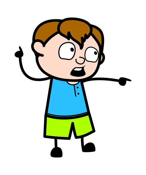 Tiener Boy Cartoon Schuld Geven — Stockvector