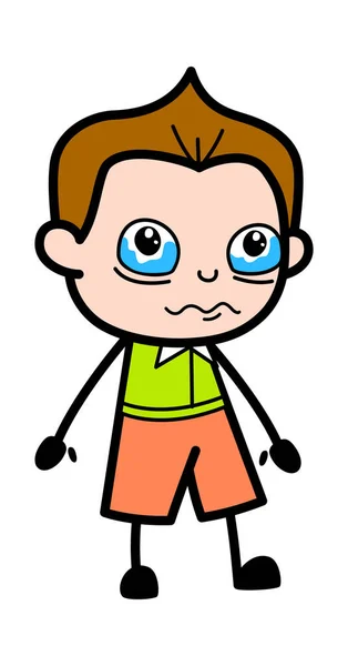 Cartoon Schooljongen Huilen Illustratie — Stockvector