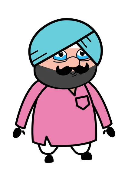 Dibujos Animados Lindo Sardar Llorando — Vector de stock