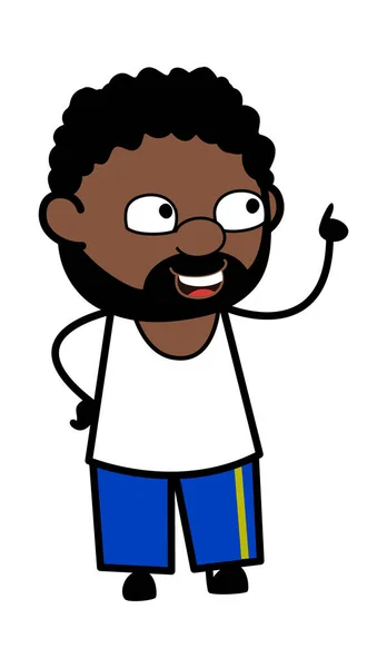 Cartoon African American Man Talking Happy — Stockový vektor